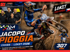 Jacopo Pioggia porta il numero 307 nella finale EMX65 di Loket